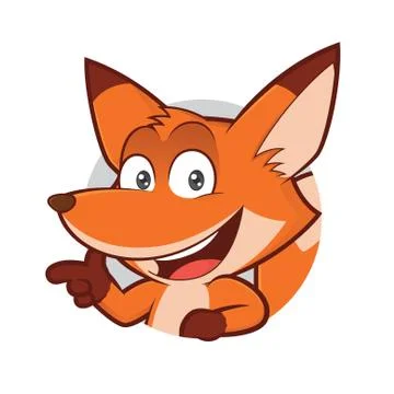 Fox in round frame Stock Illustration