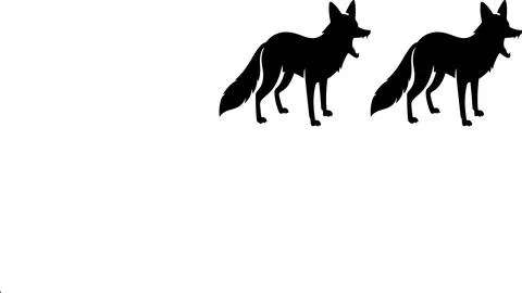 FOX RUNNING silhouette Illustrazione stock