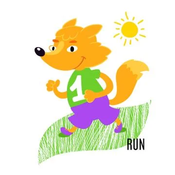 Fox running vector illustration. Stock Illustration