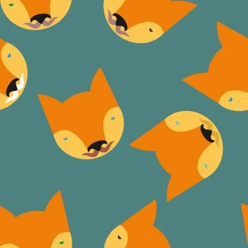 Fox Seamless pattern. Animals Vector illustration background Illustrazione stock
