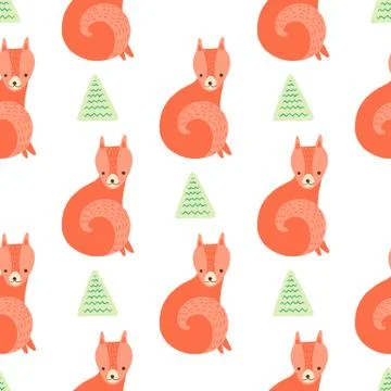 Fox seamless pattern Stock Illustration