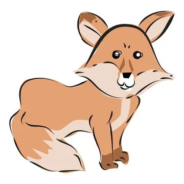 Fox Sign and Vector Illustration Stock Illustration