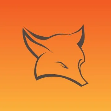 Fox sign in curve lines Stock Illustration