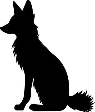 Fox Silhouette Vector Illustration White Background Stock Illustration