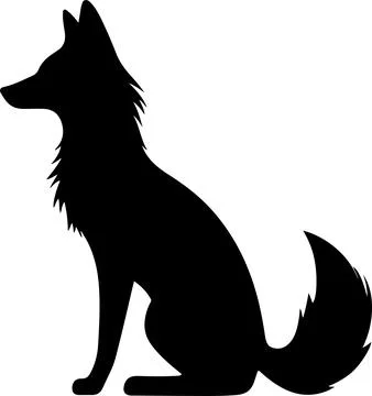 Fox Silhouette Vector Illustration White Background Stock Illustration
