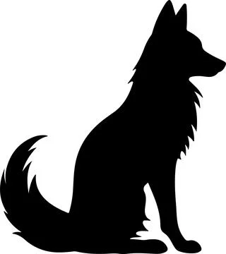 Fox Silhouette Vector Illustration White Background Stock Illustration