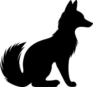 Fox Silhouette Vector Illustration White Background Stock Illustration