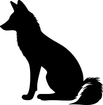 Fox Silhouette Vector Illustration White Background Stock Illustration