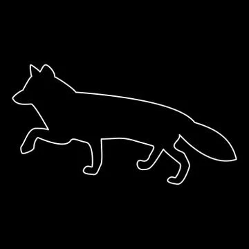 Fox of silhouettes white color path  icon . Stock Illustration