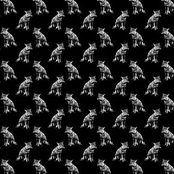 Fox sitting graphic motif pattern Stock Photos