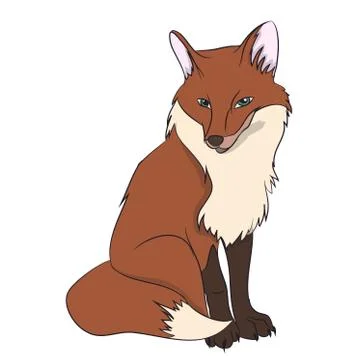 Fox  sitting, vector Illustrazione stock