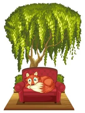 Fox on sofa Stock Illustration