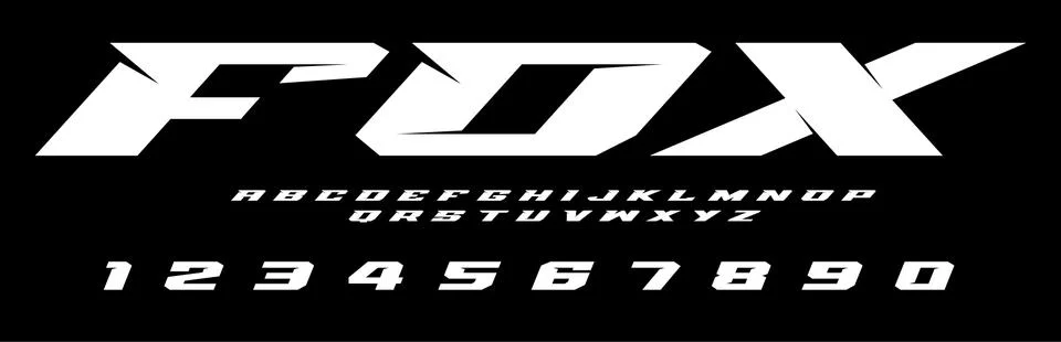 Fox Sport Racing Vector Typography Lettering Stock Illustration