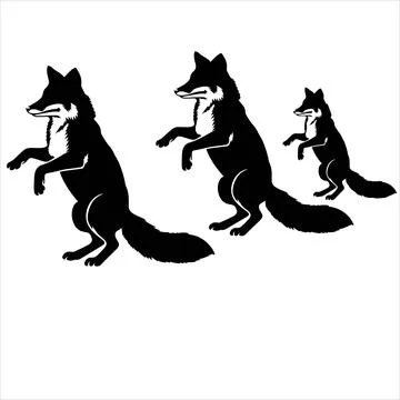 FOX STANDING DESIGN silhouette Stock Illustration