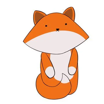 The fox stands on its hind legs with its tail in front Stock Illustration