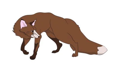 Fox stands, vector Illustrazione stock
