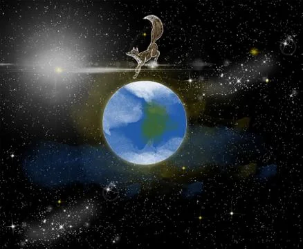 A fox Stepping on the earth Illustrazione stock