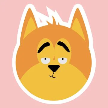 Fox. A sticker with the face of a fox. Stock Illustration