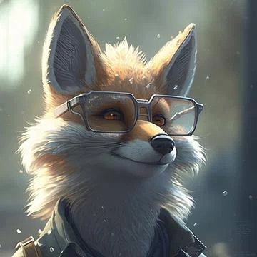 Fox with sunglasses Stock Illustration