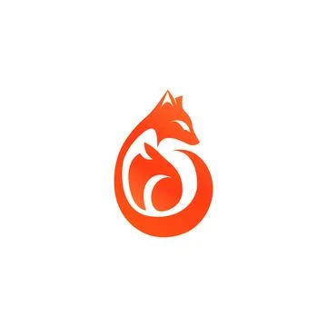 Fox symbol greadient modern vector Stock Illustration