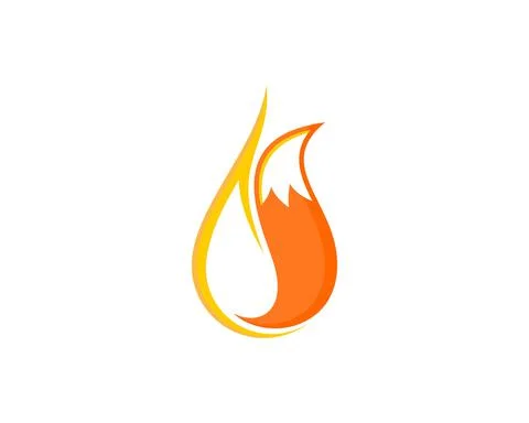 Fox tail and fire flame illustration logo Stock Illustration