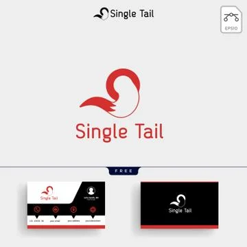 Fox Tail logo template and business card Stock Illustration