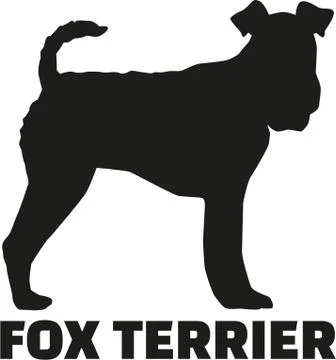 Fox Terrier with breed name Stock Illustration