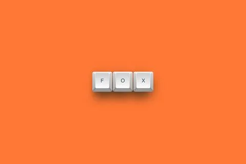 Fox text on a 3d keyboard button with shadow concept series Illustration