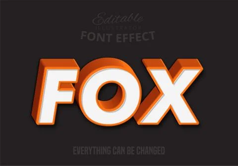 Fox text, editable text style Stock Illustration