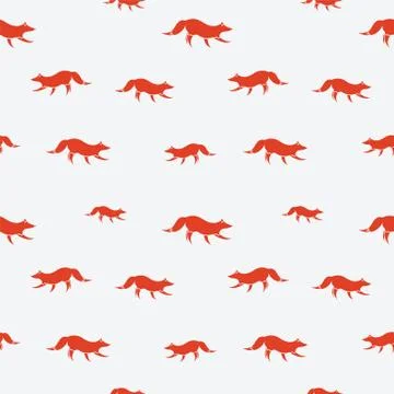 Fox vector art background design for fabric and decor. Seamless pattern Illustrazione stock