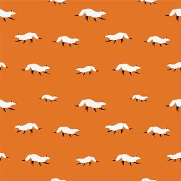 Fox vector art background design for fabric and decor. Seamless pattern Illustrazione stock