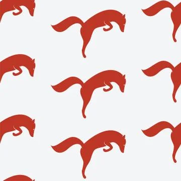 Fox vector art background design for fabric and decor. Seamless pattern Stock Illustration