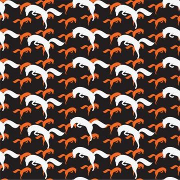 Fox vector art background design for fabric and decor. Seamless pattern Stock Illustration