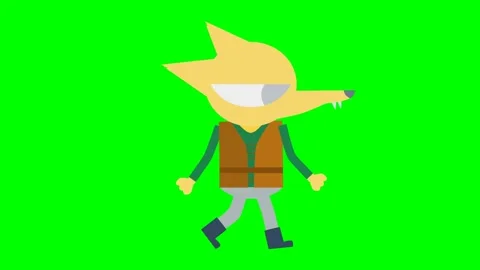 Fox walks two legs clothed, green screen | Stock Video | Pond5