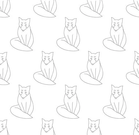 Fox on White Background Stock Illustration