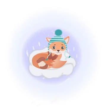 Fox who lies on a cloud Stock Illustration
