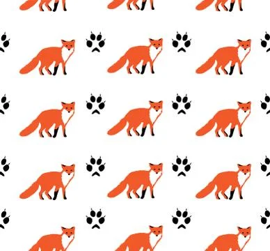Foxes Seamless Background Stock Illustration