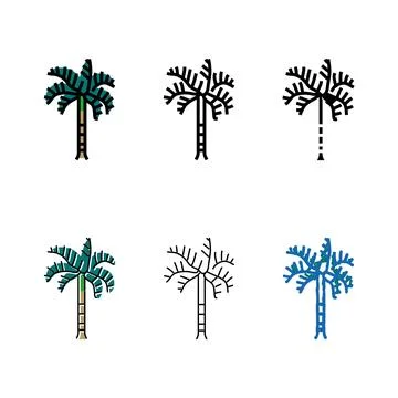 Foxtail palm tree color range icon vector Stock Illustration