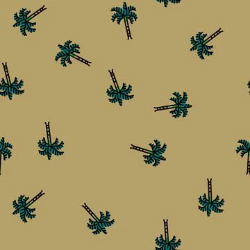 Foxtail palm tree vector seamless pattern Stock Illustration