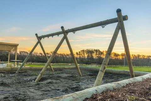 Foxton River Loop Reserve Swings Stock Photos