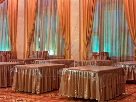 The foyer of the theater during the performance 스톡 사진