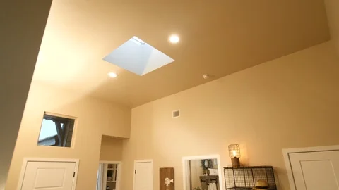 Foyer Tilt Down from Skylight Stock Footage 112893786