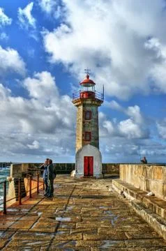 Foz do Douro lighthouse Stock Photos