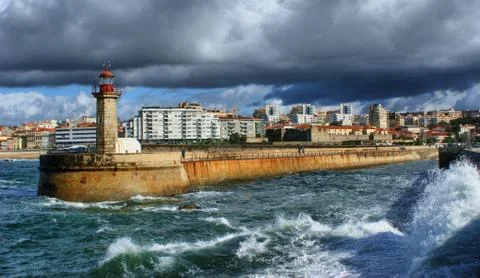 Foz do Douro lighthouse Stock Photos