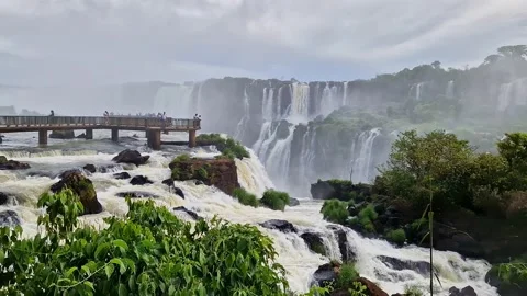 Foz do Iguacu, Brazil - Dec 08, 2022: Devil's Throat at Iguazu Falls Video stock 232692016