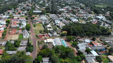 Foz do Iguacu, Parana, Brazil (aerial view, drone footage) Vídeo Stock 116476953
