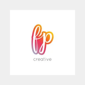 FP logo, vector. Useful as branding, app icon, alphabet combination, clip-art Stock Illustration