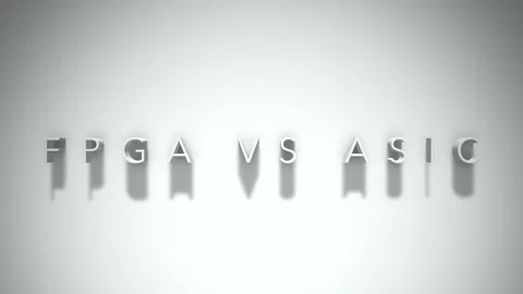 Fpga vs asic 3D title animation white text on a white background Stock Footage 299369350
