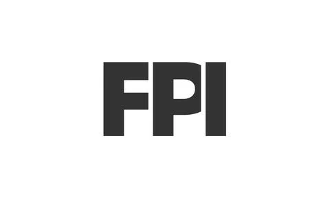 FPI logo design template with strong and modern bold text. Initial based ve.. Illustrazione stock