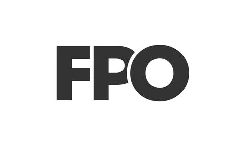 FPO logo design template with strong and modern bold text. Initial based ve.. Stock Illustration